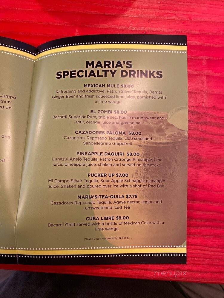 Maria's Mexican Restaurant South - Springfield, MO menu_pic