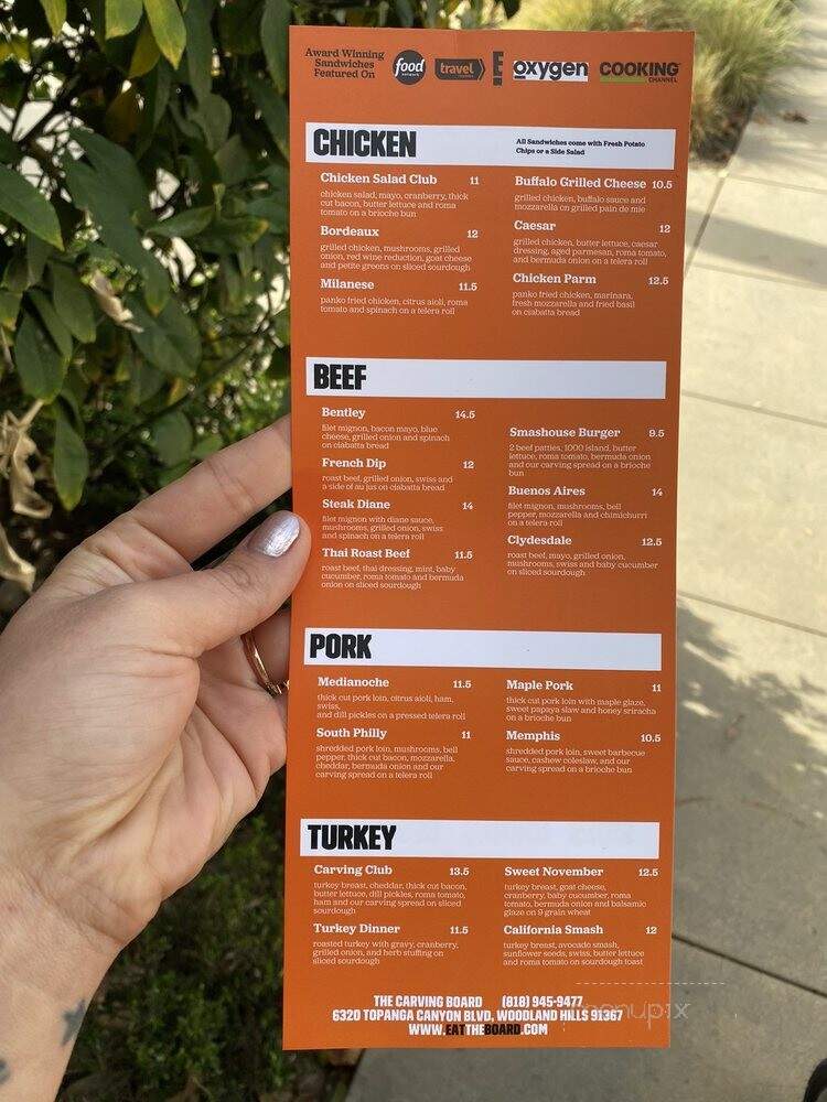 The Carving Board - Woodland Hills, CA menu_pic