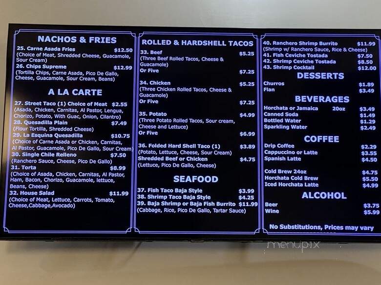 La Esquina Mexican Grill - Thousand Oaks, CA menu_pic