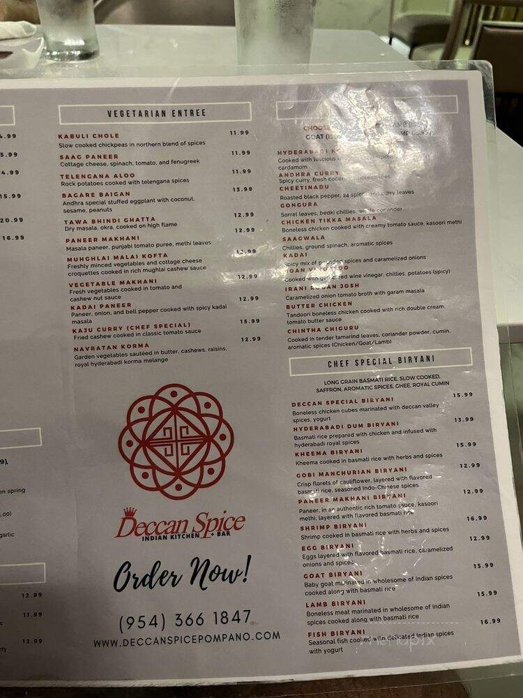 Deccan Spice - Pompano Beach, FL menu_pic