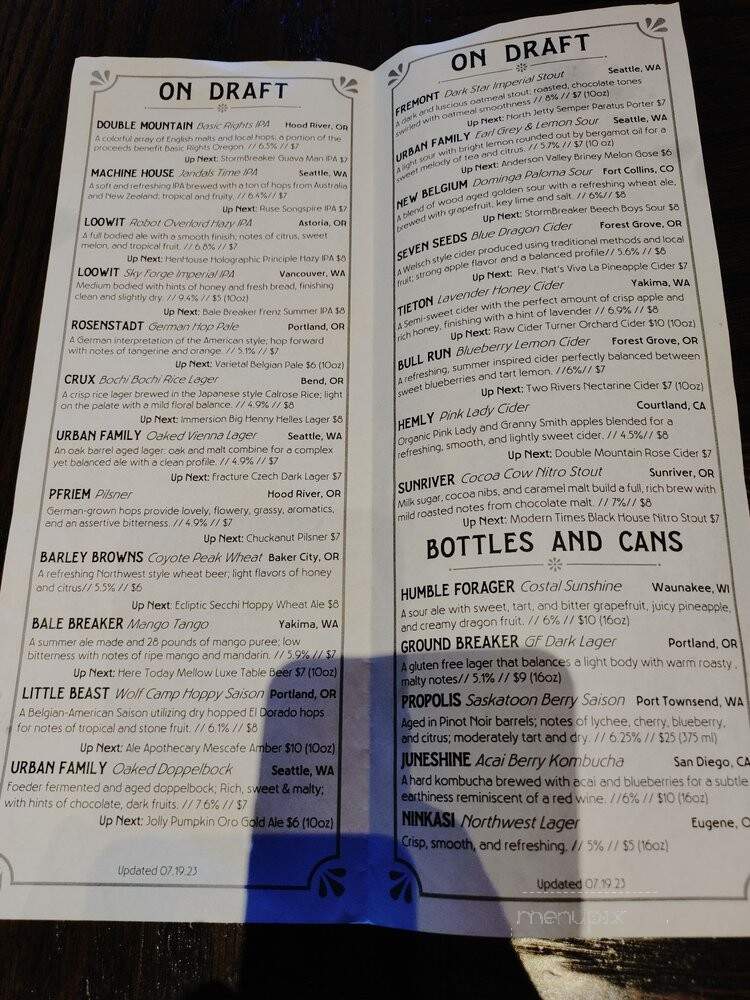 Mox Boarding House - Portland, OR menu_pic