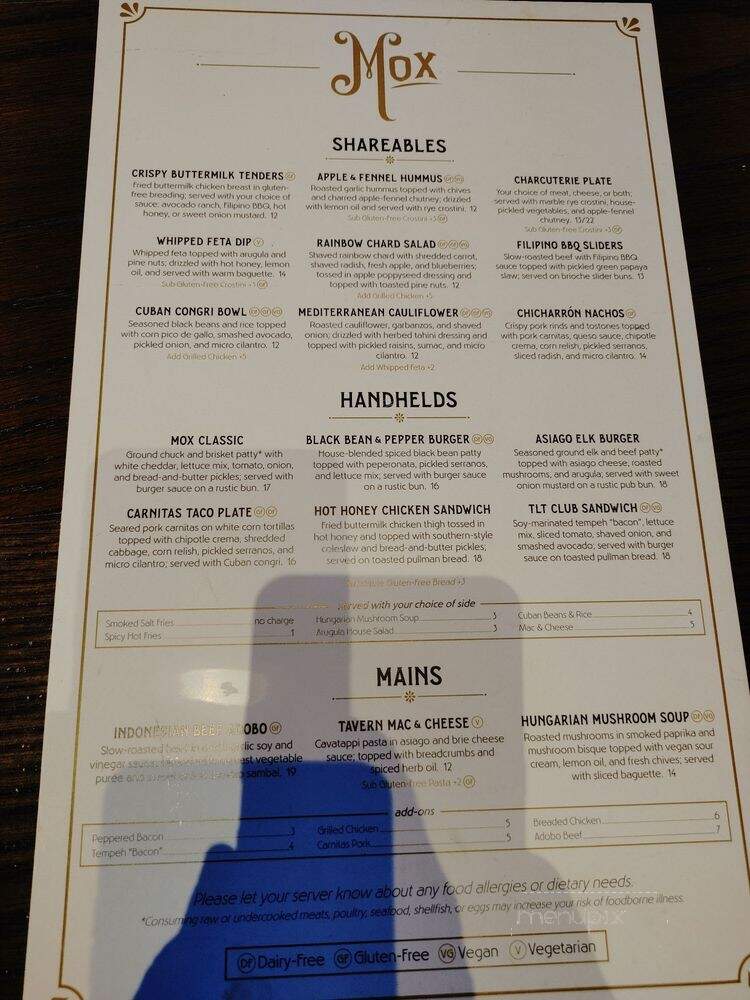 Mox Boarding House - Portland, OR menu_pic