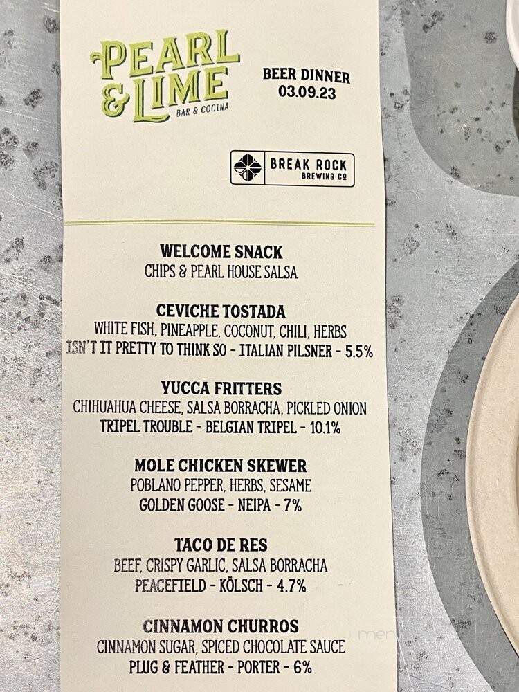 Pearl & Lime - Quincy, MA menu_pic