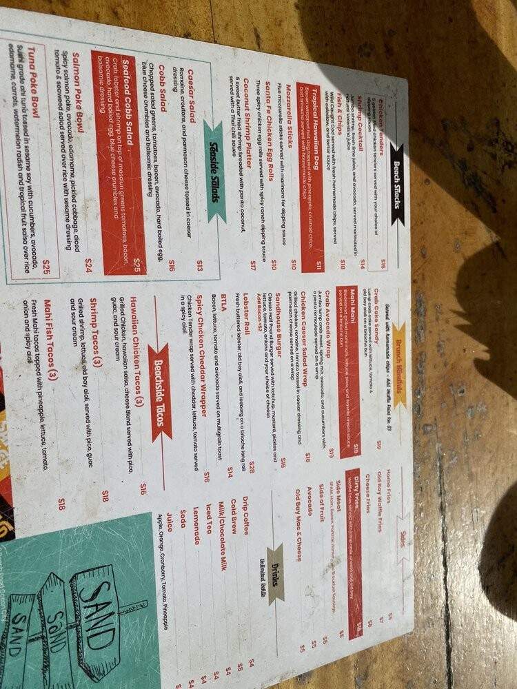 Sand House Kitchen - Ocean City, NJ menu_pic