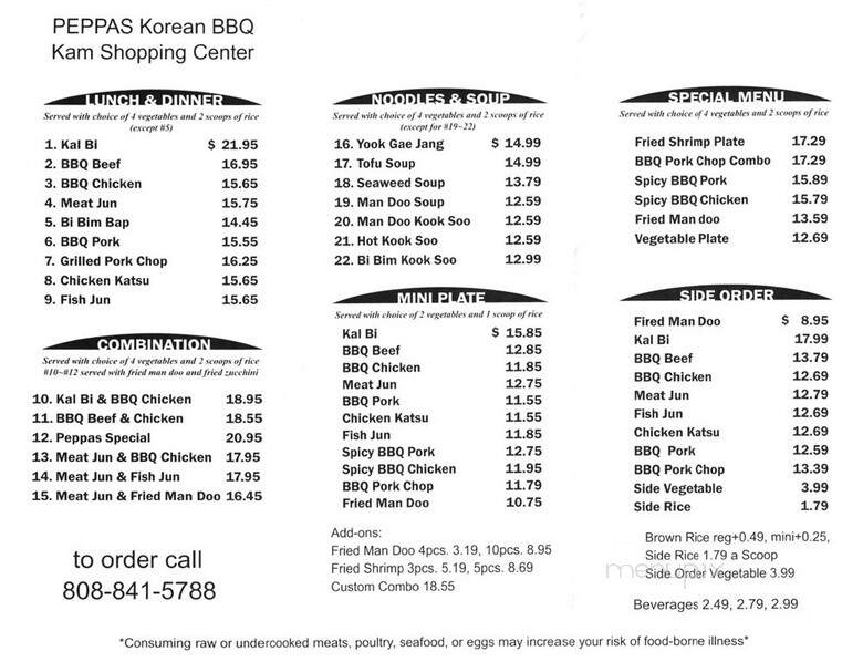Peppa's Korean BBQ - Honolulu, HI