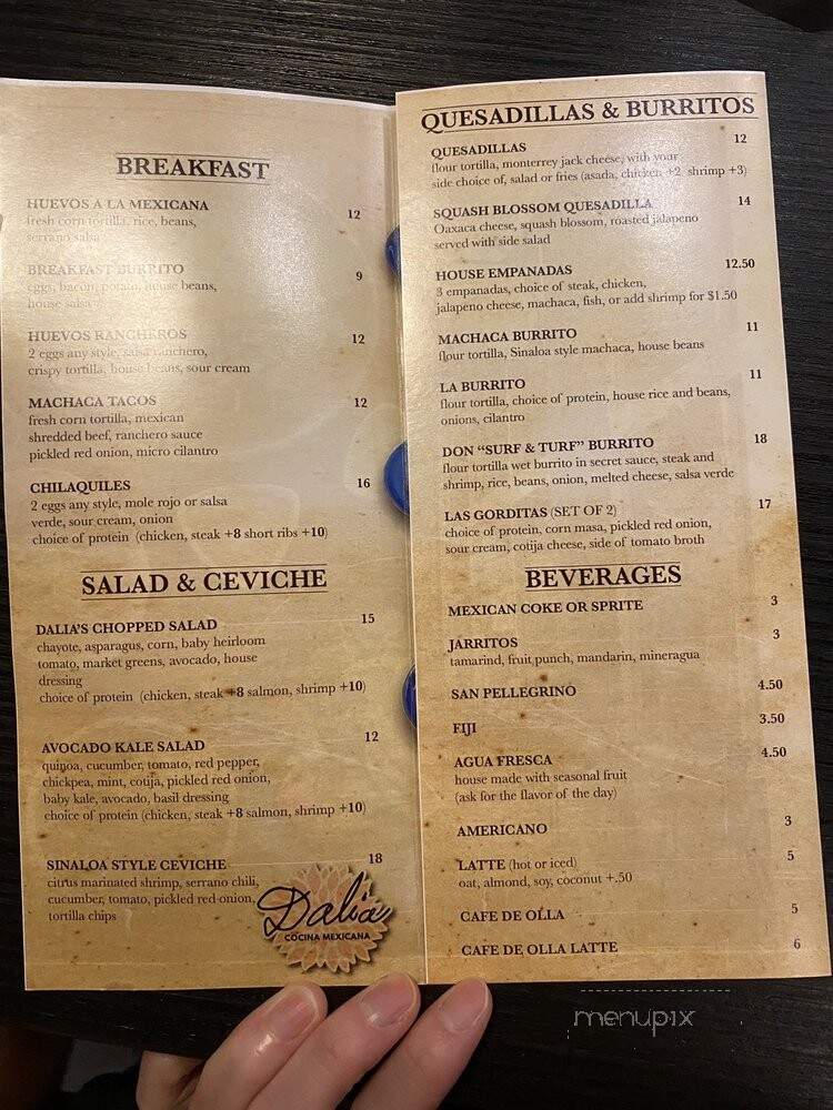 Dalia Cocina Mexicana - Los Angeles, CA menu_pic