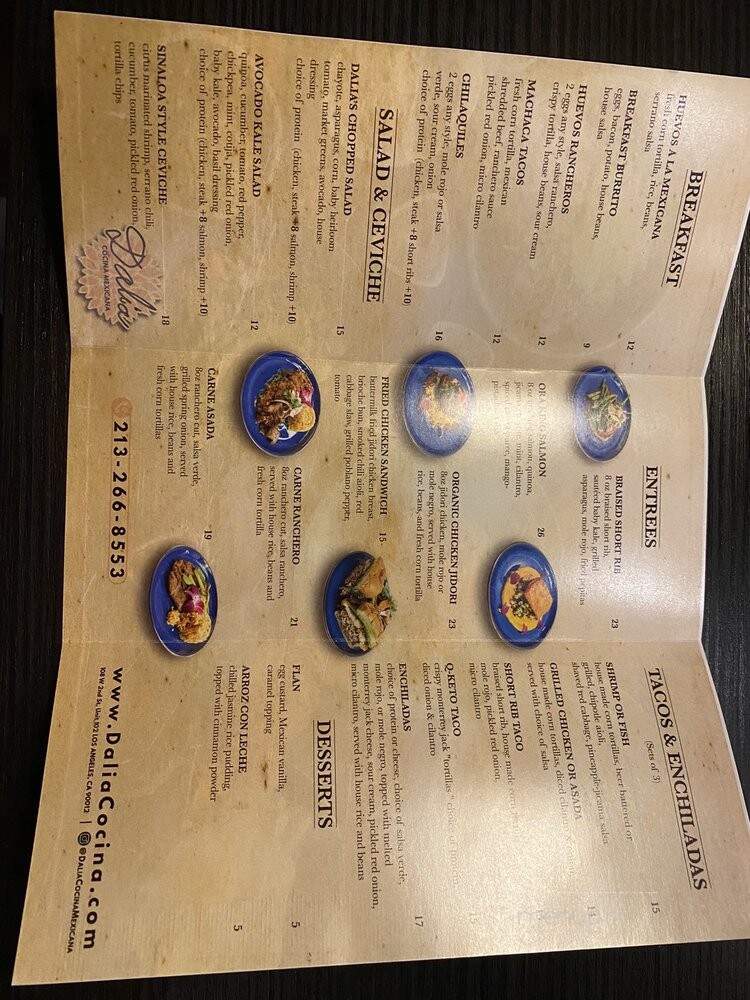 Dalia Cocina Mexicana - Los Angeles, CA menu_pic