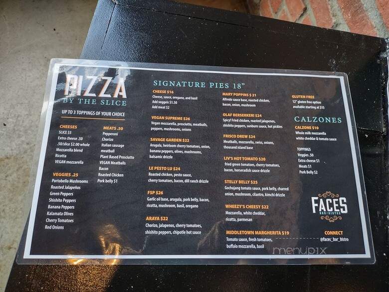 Faces - Louisville, KY menu_pic