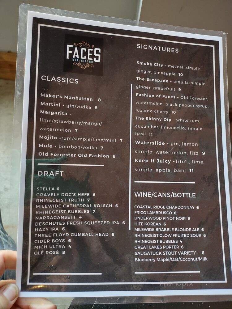 Faces - Louisville, KY menu_pic