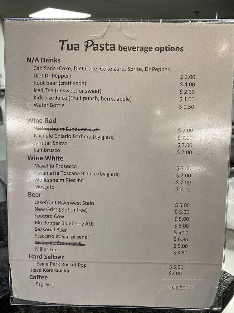 Tua Pasta - Milwaukee, WI menu_pic