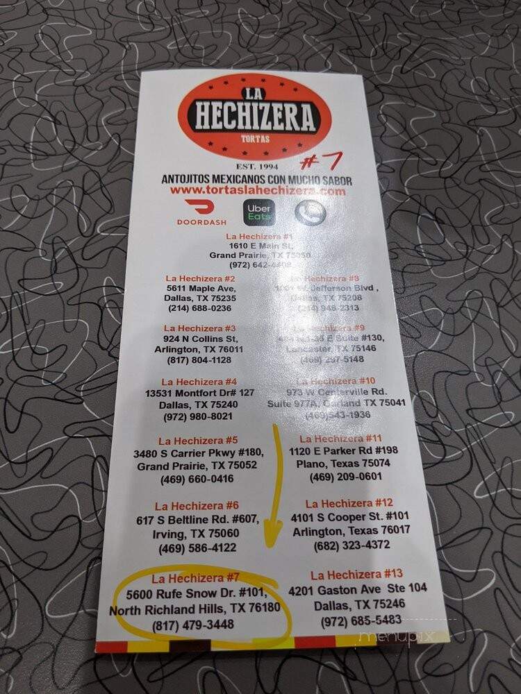 La Hechizera Tortas - North Richland Hills, TX menu_pic