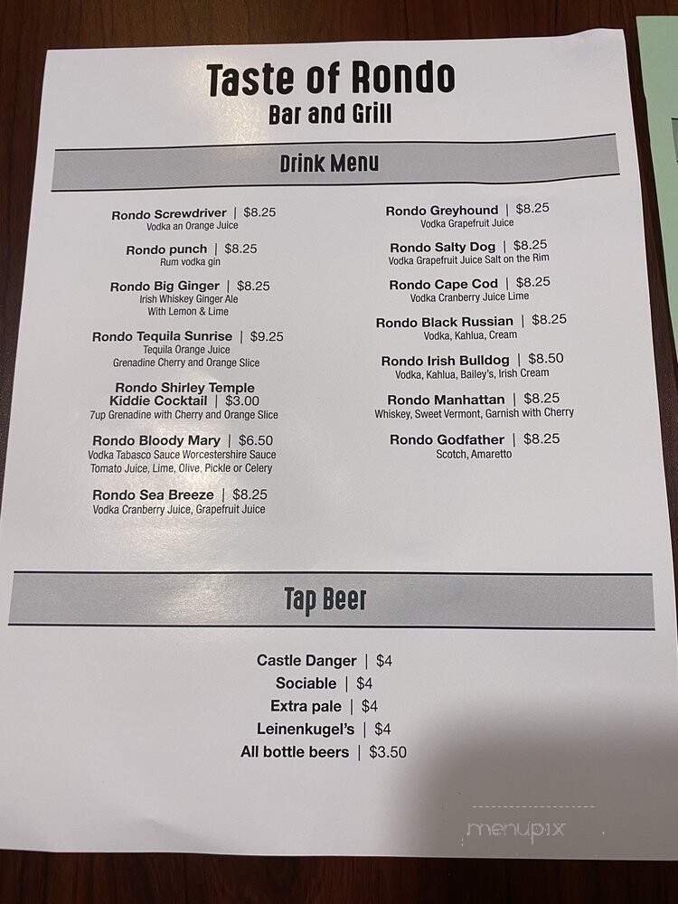 Taste of Rondo Bar & Grill - Saint Paul, MN menu_pic