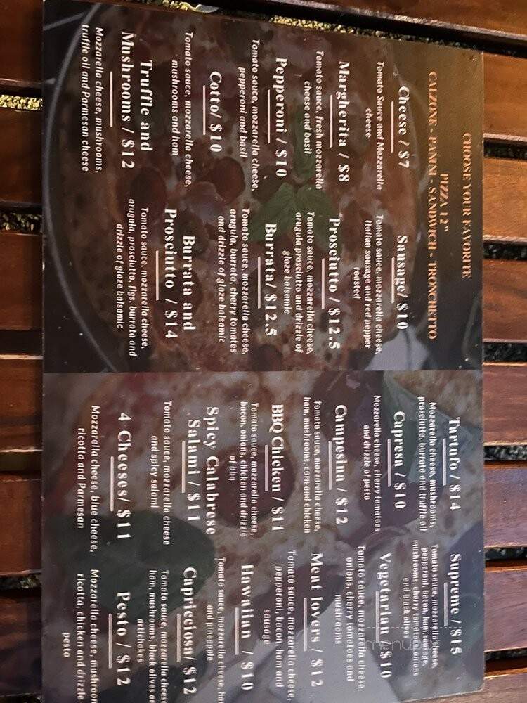 Piacere Wood Fired Pizza - Miami, FL menu_pic