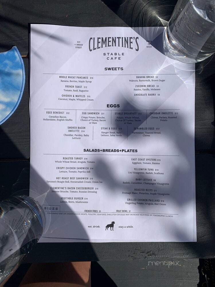 Clementines Stable Cafe - Philadelphia, PA menu_pic