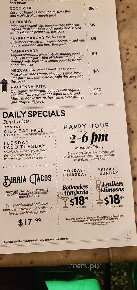 Grand Hacienda - St. Petersburg, FL menu_pic