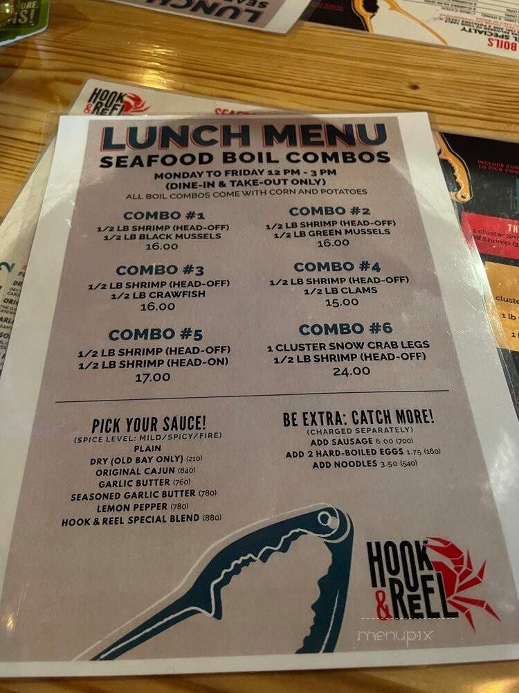 Hook & Reel Cajun Seafood & Bar - Wyncote, PA menu_pic