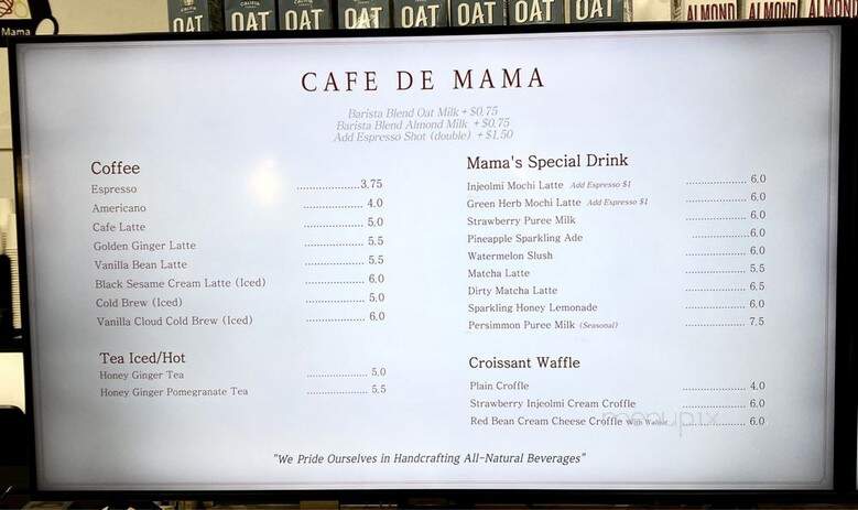 Cafe De Mama - Los Angeles, CA menu_pic