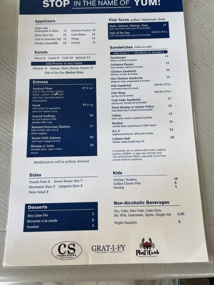 Gratify - Panama City Beach, FL menu_pic