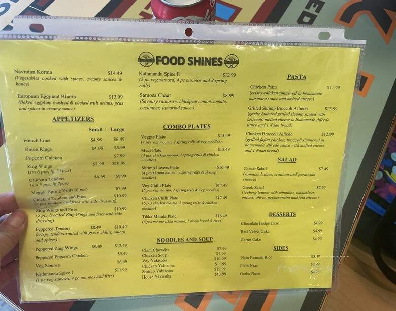 Food Shines - Lowell, MA menu_pic