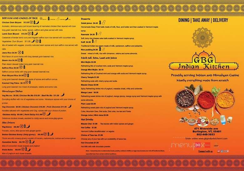 Gbg Indian Kitchen - Burlington, VT