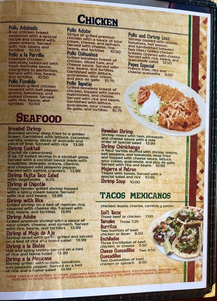 San Jose Authentic Mexican Restaurant & Bar - Oxford, MS menu_pic