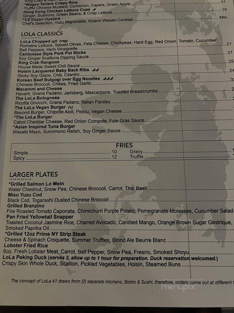 LoLa 41 Global Bistro & Sushi Bar - Palm Beach, FL menu_pic
