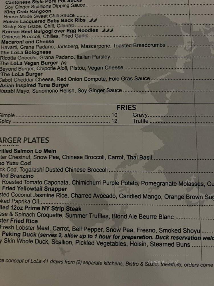 LoLa 41 Global Bistro & Sushi Bar - Palm Beach, FL menu_pic