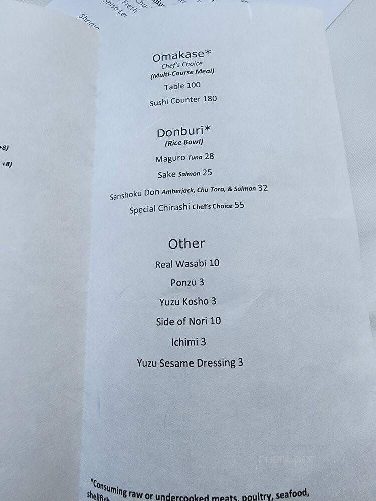 Sushi Tama - Los Angeles, CA menu_pic
