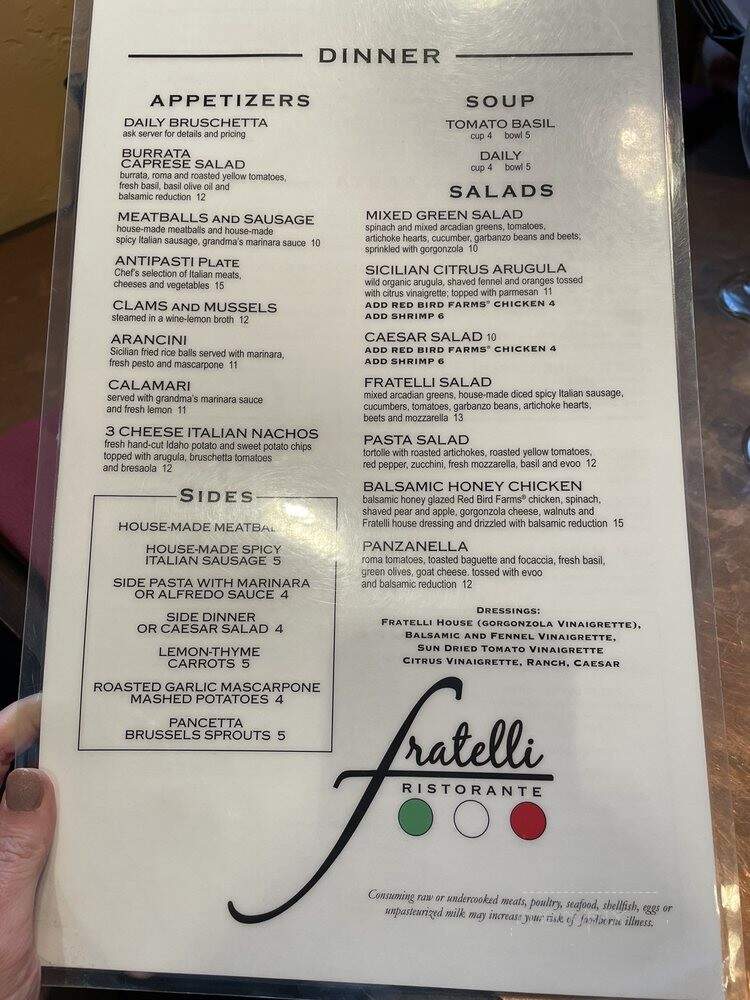 Fratelli - Sandy, UT menu_pic