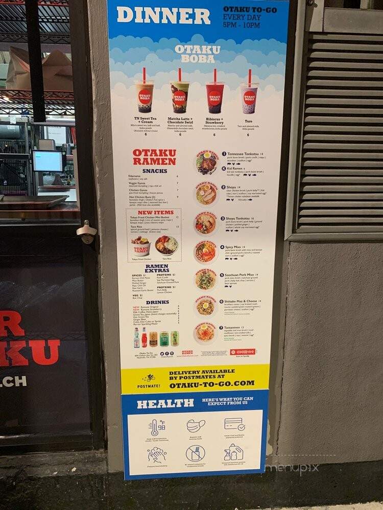 Otaku Ramen East - Nashville, TN menu_pic