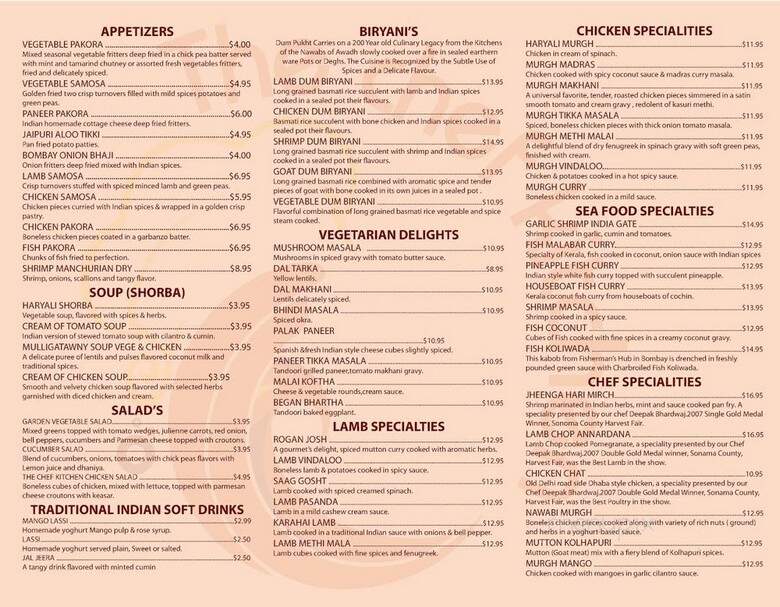 Bay Chef's Kitchen - Berkeley, CA menu_pic