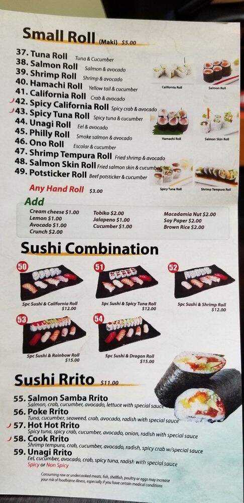 Quick Sushi - Santa Rosa, CA menu_pic