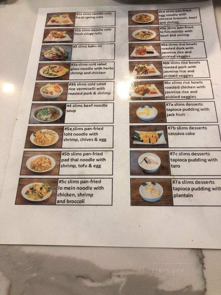 Slims Noodle Bar - Stockton, CA menu_pic