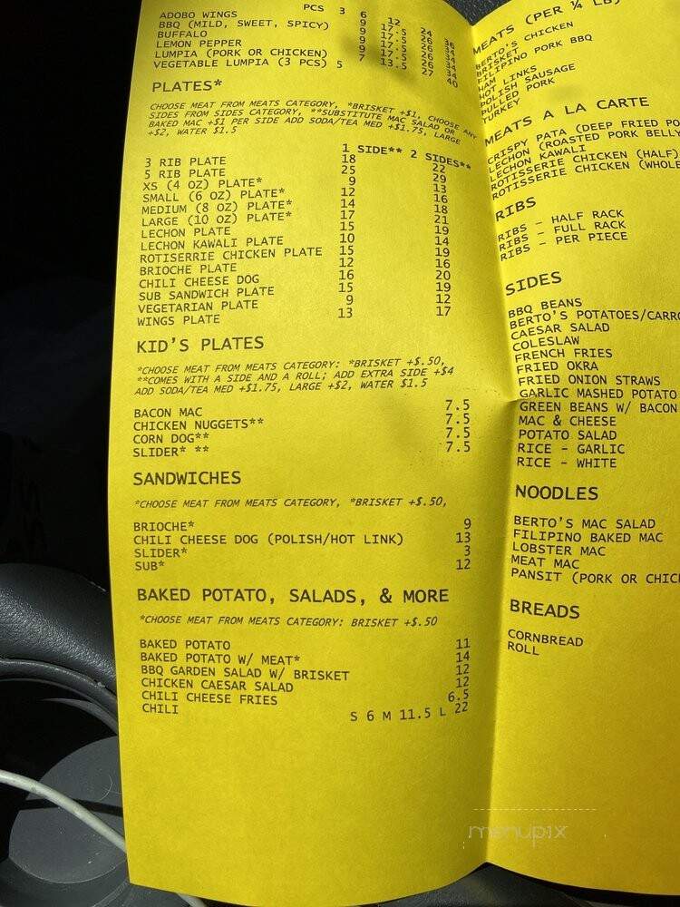 Bertos Restaurant - Brentwood, CA menu_pic