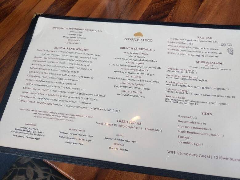 Stoneacre Garden - Newport, RI menu_pic