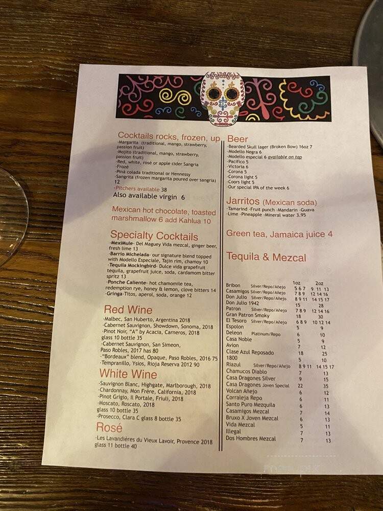 El Barrio - Scarsdale, NY menu_pic