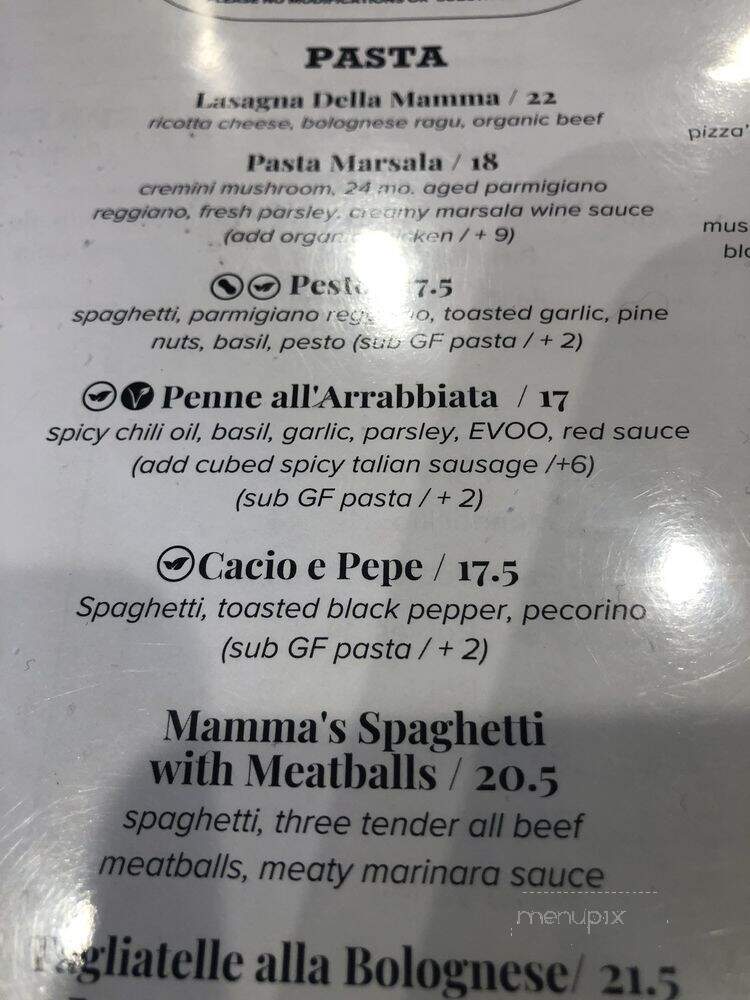 Tavola Nostra - San Diego, CA menu_pic