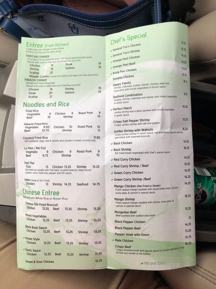 Wasabi 3 - Kennett Square, PA menu_pic