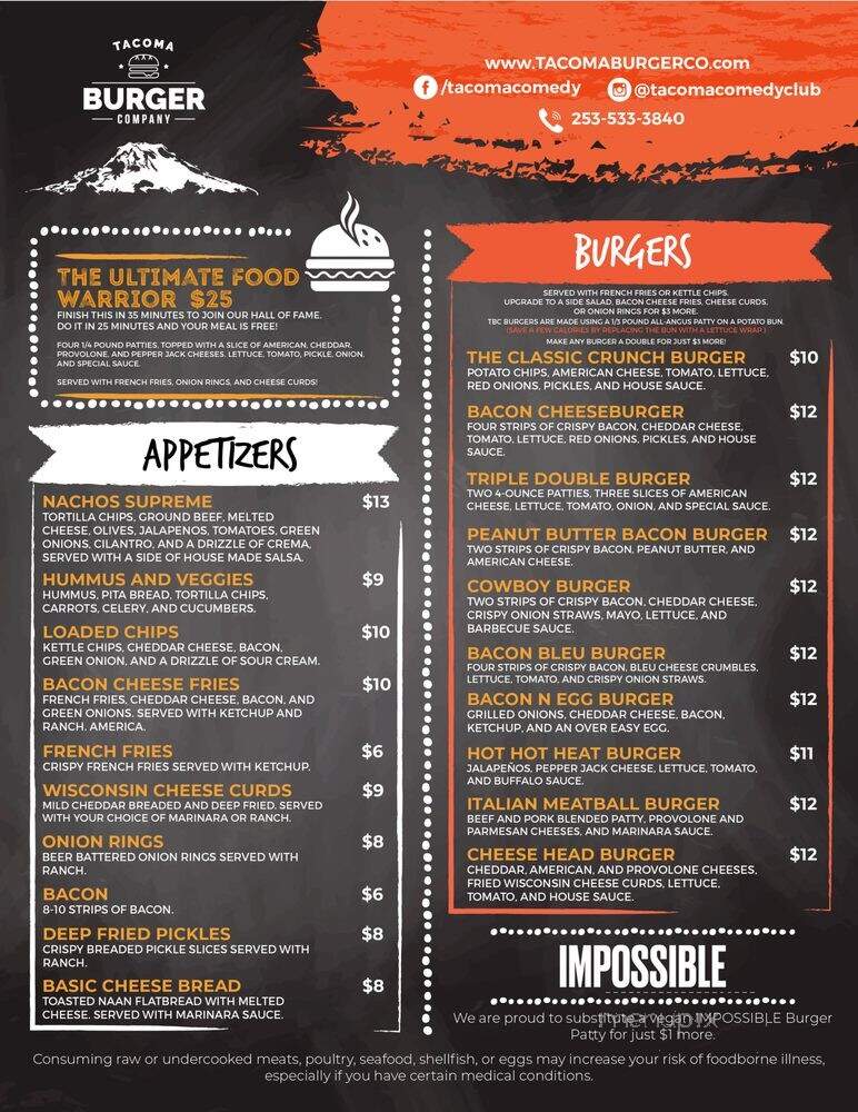 Tacoma Burger Company - Tacoma, WA menu_pic
