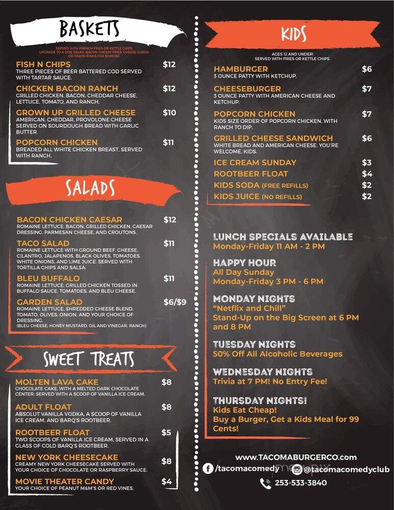 Tacoma Burger Company - Tacoma, WA menu_pic