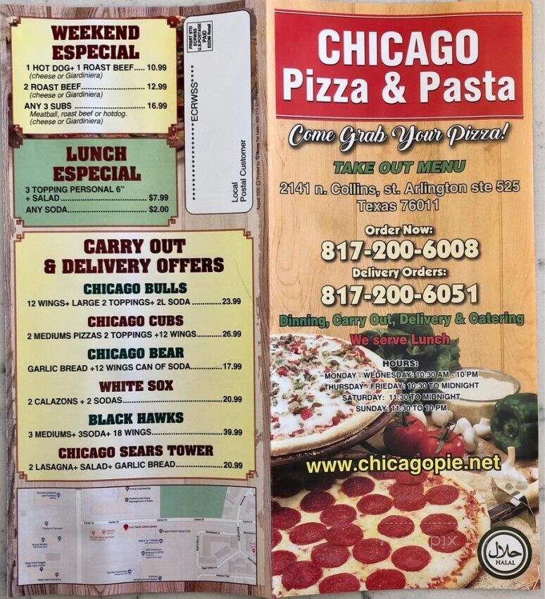 Chicago Pizza and Pasta - Arlington, TX menu_pic