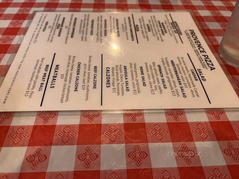 Provence Pizza - Danville, CA menu_pic