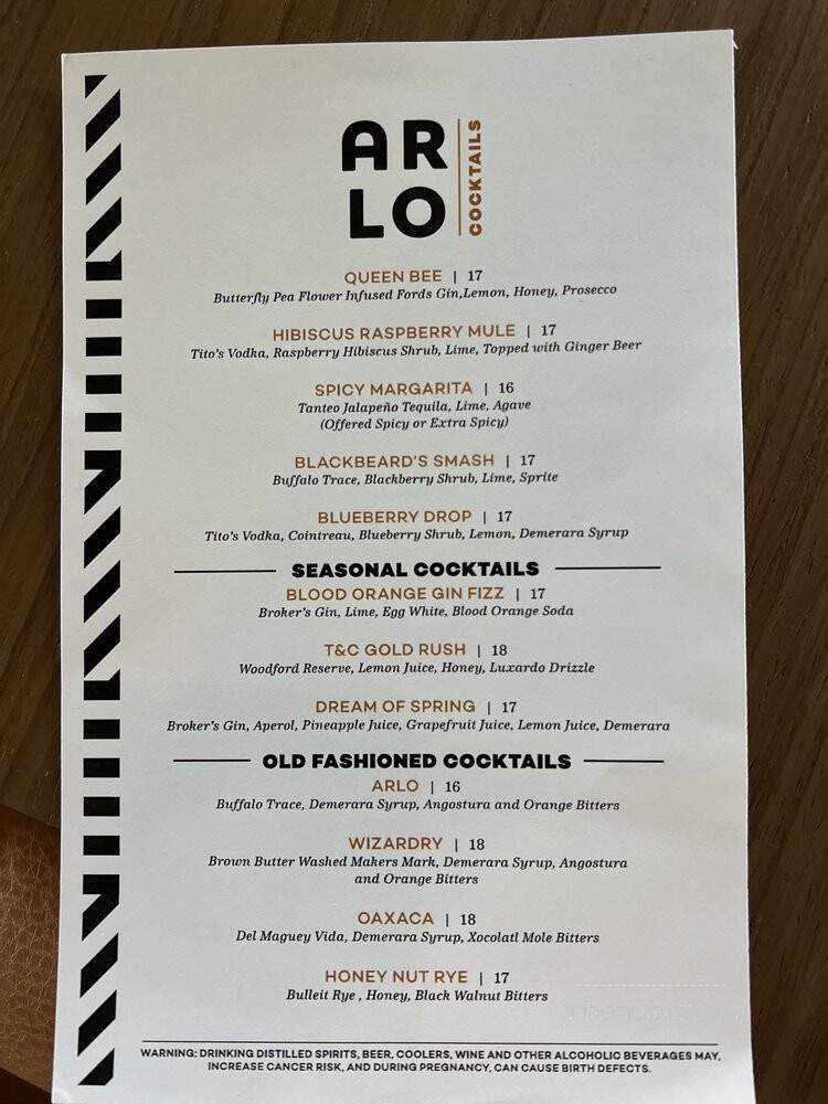 Arlo - San Diego, CA menu_pic