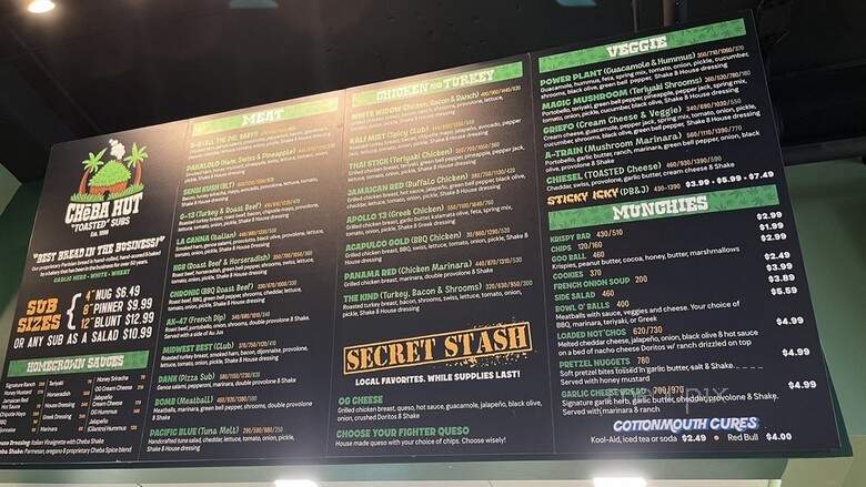 Cheba Hut Toasted Subs - Austin, TX menu_pic