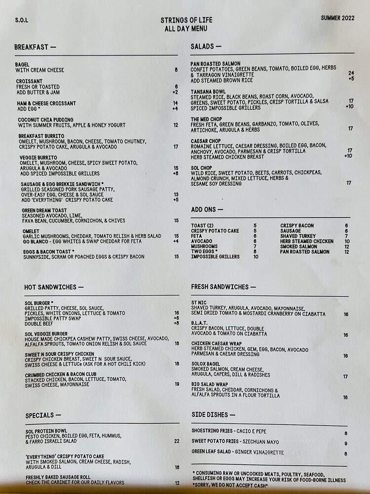 Strings Of Life - West Hollywood, CA menu_pic