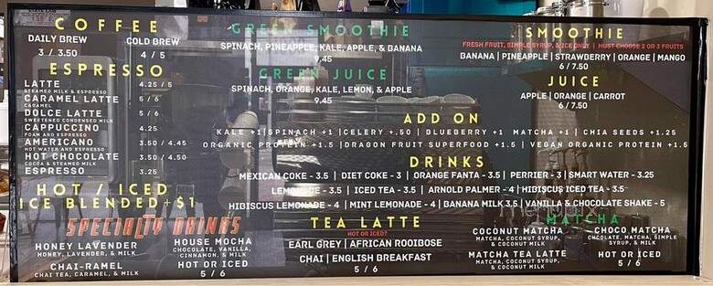 Victory Caffe - Los Angeles, CA menu_pic