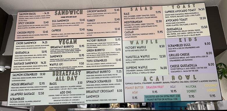 Victory Caffe - Los Angeles, CA menu_pic