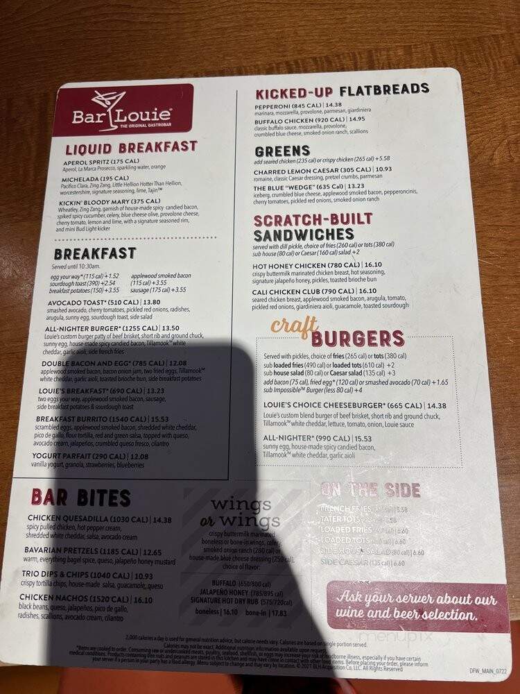 Bar Louie DFW Airport - Dallas, TX menu_pic