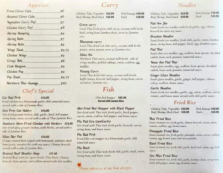 Uni Thai Bistro - Brooklyn, NY menu_pic