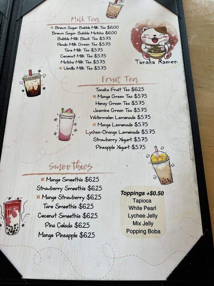 Tanaka Ramen - Bolingbrook, IL menu_pic